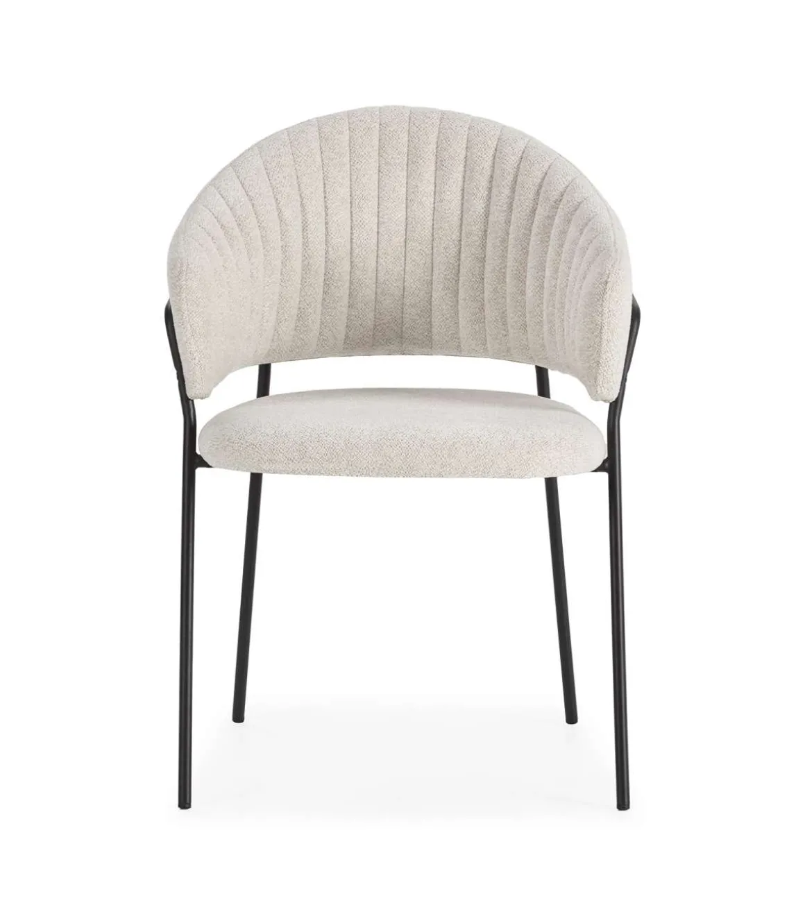 Pack de 2 sillones modelo Lidia tapizado textil blanco, 81.5cm(alto) 54cm(ancho) 57cm(largo)