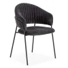 Pack de 2 sillones modelo Lidia tapizado textil gris oscuro, 81.5cm(alto) 54cm(ancho) 57cm(largo)
