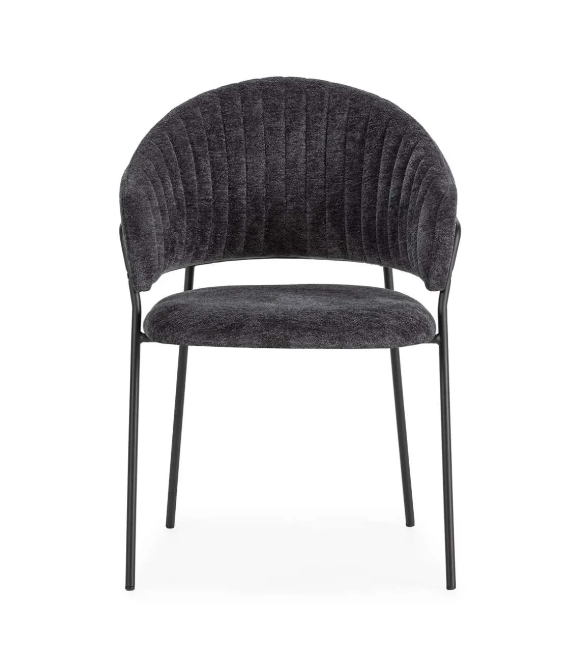 Pack de 2 sillones modelo Lidia tapizado textil gris oscuro, 81.5cm(alto) 54cm(ancho) 57cm(largo)