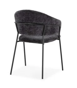 Pack de 2 sillones modelo Lidia tapizado textil gris oscuro, 81.5cm(alto) 54cm(ancho) 57cm(largo)