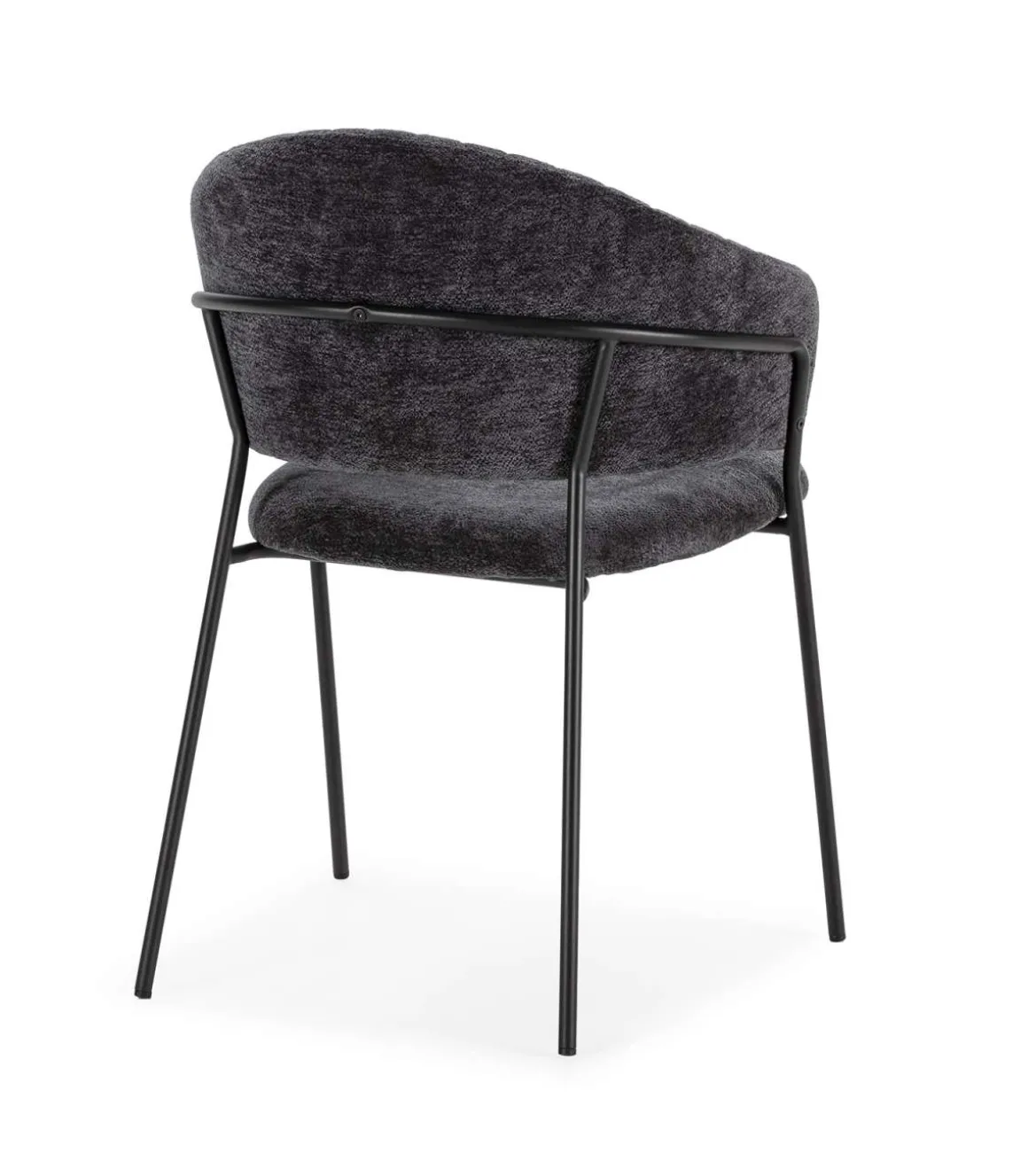 Pack de 2 sillones modelo Lidia tapizado textil gris oscuro, 81.5cm(alto) 54cm(ancho) 57cm(largo)