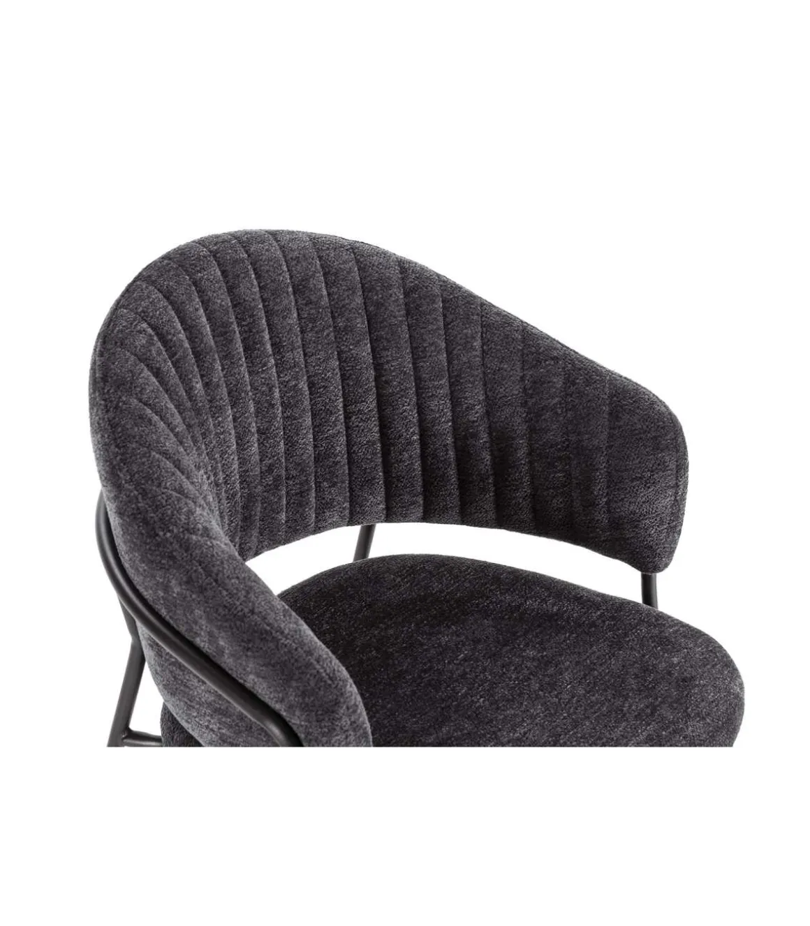Pack de 2 sillones modelo Lidia tapizado textil gris oscuro, 81.5cm(alto) 54cm(ancho) 57cm(largo)