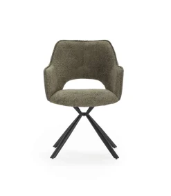 Pack de 2 sillones modelo Oliver tapizado textil verde, 81cm(alto) 60cm(ancho) 62cm(largo)