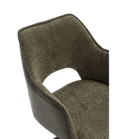Pack de 2 sillones modelo Oliver tapizado textil verde, 81cm(alto) 60cm(ancho) 62cm(largo)