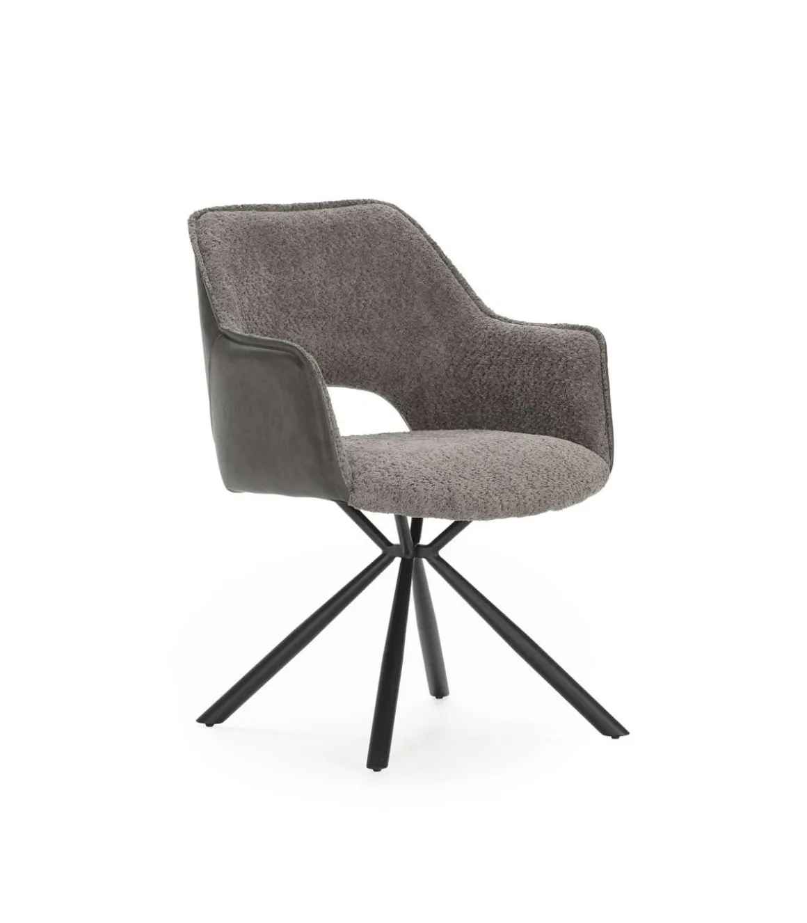 Pack de 2 sillones modelo Oliver tapizado textil gris, 81cm(alto) 60cm(ancho) 62cm(largo)
