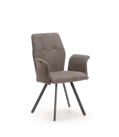 Pack de 2 sillones para comedor Marcos tapizado textil gris oscuro, 89cm(alto) 62cm(ancho) 60cm(fondo)