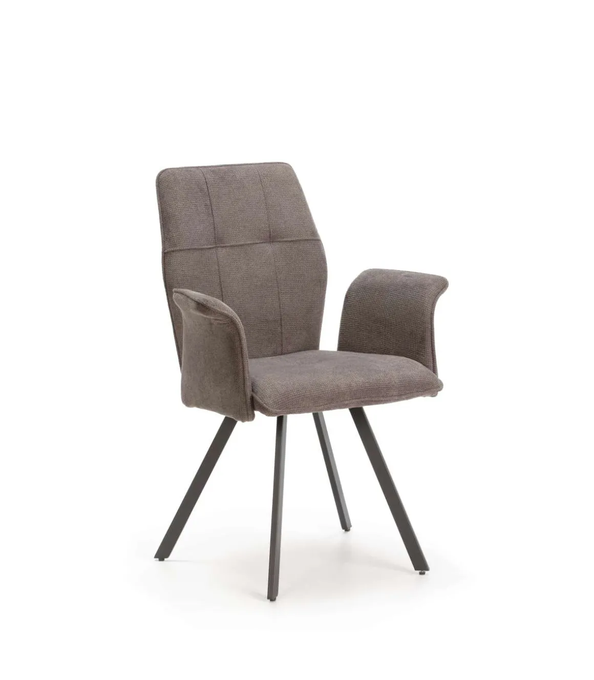Pack de 2 sillones para comedor Marcos tapizado textil gris oscuro, 89cm(alto) 62cm(ancho) 60cm(fondo)