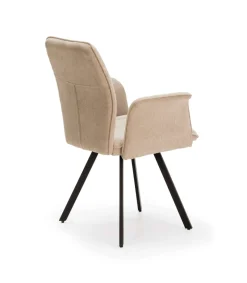 Pack de 2 sillones para comedor Marcos tapizado textil beige, 89cm(alto) 62cm(ancho) 60cm(fondo)
