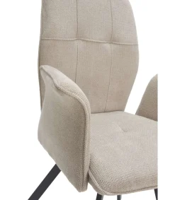 Pack de 2 sillones para comedor Marcos tapizado textil beige, 89cm(alto) 62cm(ancho) 60cm(fondo)