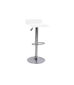 Pack de 2 taburetes elevables Agata en polipiel blanco, 38 x 39,5 x 64/85 cm (largo x ancho x alto)