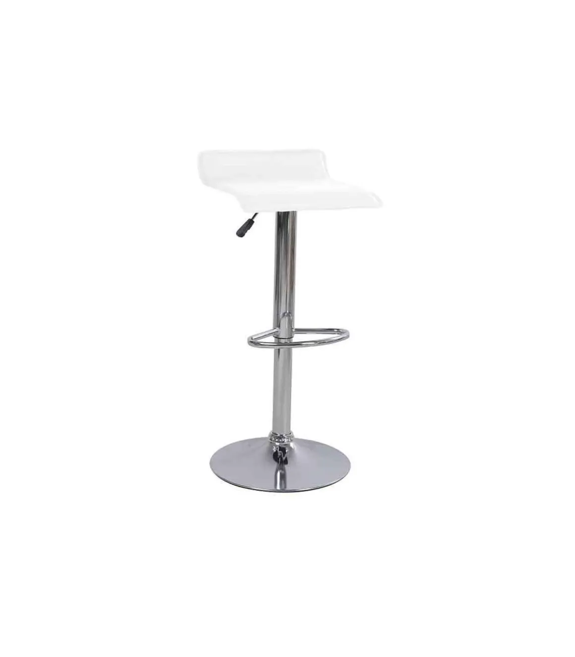 Pack de 2 taburetes elevables Agata en polipiel blanco, 38 x 39,5 x 64/85 cm (largo x ancho x alto)
