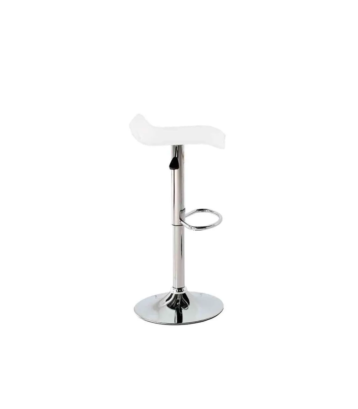 Pack de 2 taburetes elevables Agata en polipiel blanco, 38 x 39,5 x 64/85 cm (largo x ancho x alto)