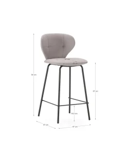 Pack de 2 taburetes modelo Fauna tapizado en polipiel beige, 94cm(alto) 45cm(ancho) 52cm (largo)