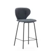 Pack de 2 taburetes modelo Fauna tapizado en polipiel gris oscuro, 94cm(alto) 45cm(ancho) 52cm (largo)