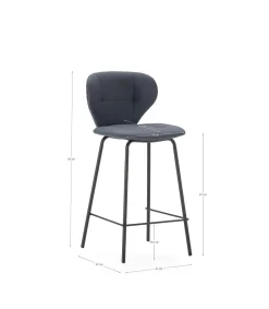 Pack de 2 taburetes modelo Fauna tapizado en polipiel gris oscuro, 94cm(alto) 45cm(ancho) 52cm (largo)