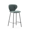 Pack de 2 taburetes modelo Fauna tapizado en polipiel verde, 94cm(alto) 45cm(ancho) 52cm (largo)