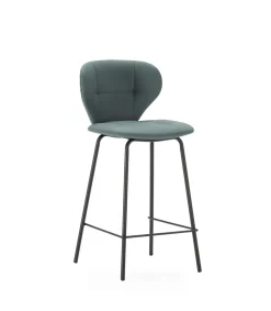 Pack de 2 taburetes modelo Fauna tapizado en polipiel verde, 94cm(alto) 45cm(ancho) 52cm (largo)