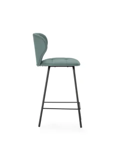 Pack de 2 taburetes modelo Fauna tapizado en polipiel verde, 94cm(alto) 45cm(ancho) 52cm (largo)