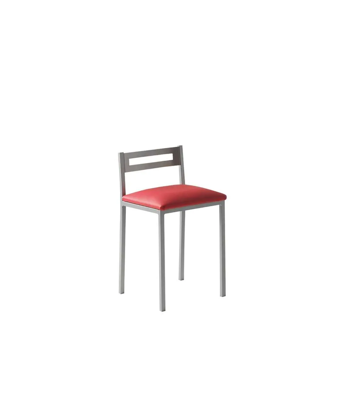 Pack de 4 taburetes Nora en polipiel rojo, 34 x 34 x 65 cm (largo x ancho x alto)