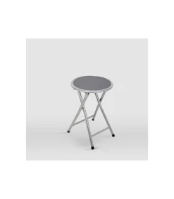 Pack de 10 taburetes Palma en polipiel gris, 30 x 30 x 45 cm (largo x ancho x alto)