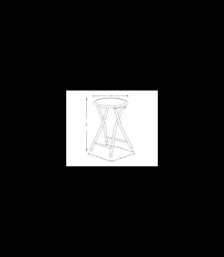 Pack de 10 taburetes Palma en polipiel gris, 30 x 30 x 45 cm (largo x ancho x alto)
