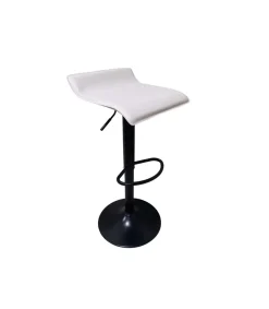 Pack de 2 taburetes regulables modelo Dalí tapizado en polipiel blanco, 40cm(ancho ) 64-74cm(altura) 38cm(fondo)