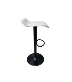 Pack de 2 taburetes regulables modelo Dalí tapizado en polipiel blanco, 40cm(ancho ) 64-74cm(altura) 38cm(fondo)