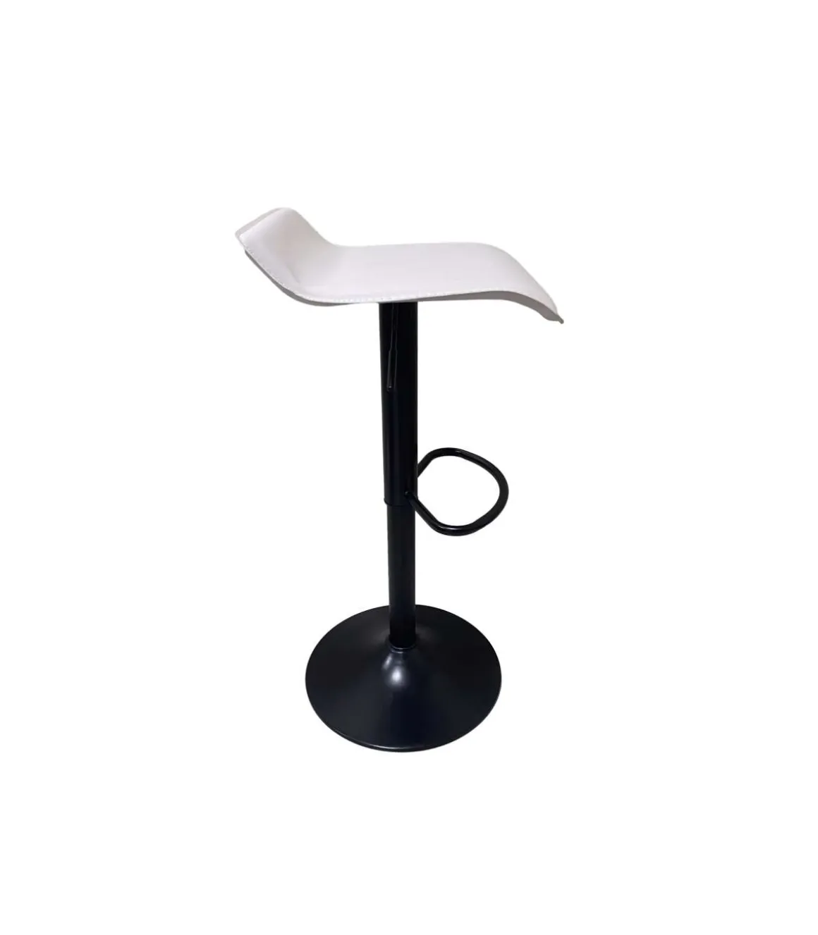 Pack de 2 taburetes regulables modelo Dalí tapizado en polipiel blanco, 40cm(ancho ) 64-74cm(altura) 38cm(fondo)