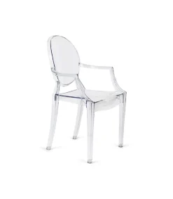 Pack 4 sillas de policarbonato modelo Ópera Con Brazos. 56 cm(ancho ) 92 cm(altura) 53.5 cm(fondo)