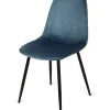 Pack 4 sillas modelo Córdoba tapizado Velvet Tela Azul, 43 cm(ancho) 86 cm(altura) 55 cm(fondo)