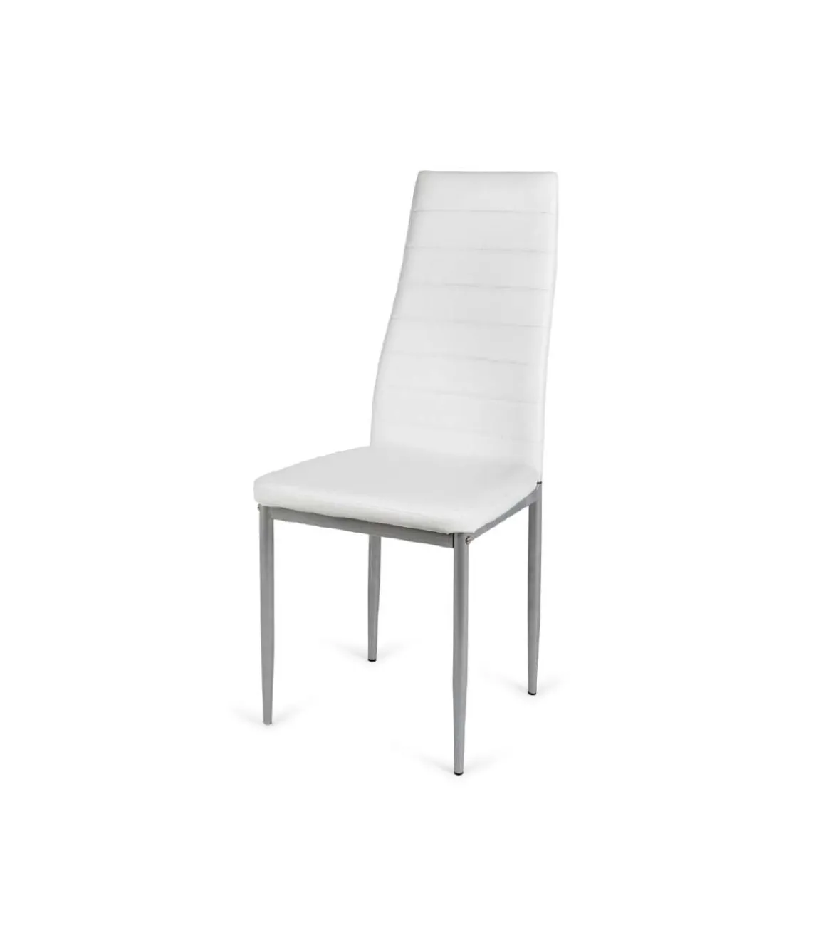 Pack 6 sillas Oviedo tapizadas en símil piel blanco, 43cm(ancho ) 98cm(altura) 51cm(fondo)