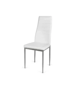 Pack 6 sillas Oviedo tapizadas en símil piel blanco, 43cm(ancho ) 98cm(altura) 51cm(fondo)