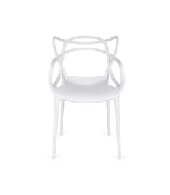 Pack 4 sillas polipropileno Concha color blanco, 51.5 cm(ancho ) 82.5 cm(altura) 57 cm(fondo)