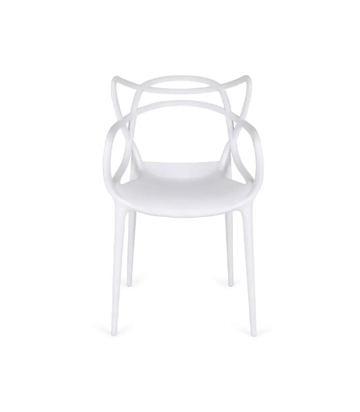 Pack 4 sillas polipropileno Concha color blanco, 51.5 cm(ancho ) 82.5 cm(altura) 57 cm(fondo)