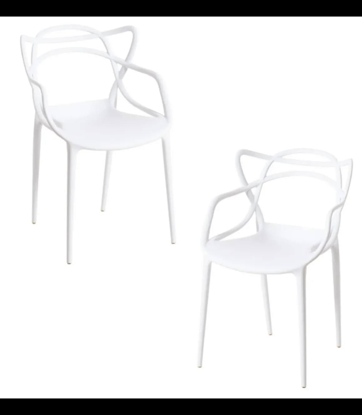 Pack 4 sillas polipropileno Concha color blanco, 51.5 cm(ancho ) 82.5 cm(altura) 57 cm(fondo)