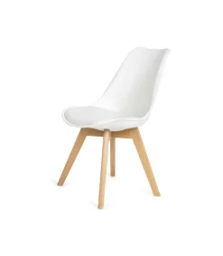 Pack 4 sillas Super Dereck en polipiel color blanco, 42 cm(ancho) 81 cm(altura) 46 cm(fondo)