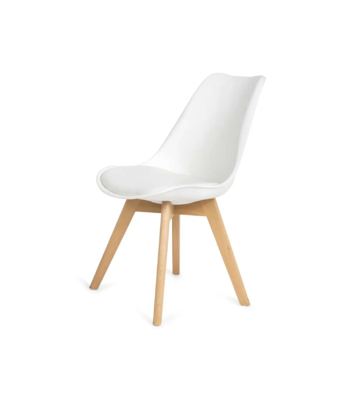 Pack 4 sillas Super Dereck en polipiel color blanco, 42 cm(ancho) 81 cm(altura) 46 cm(fondo)