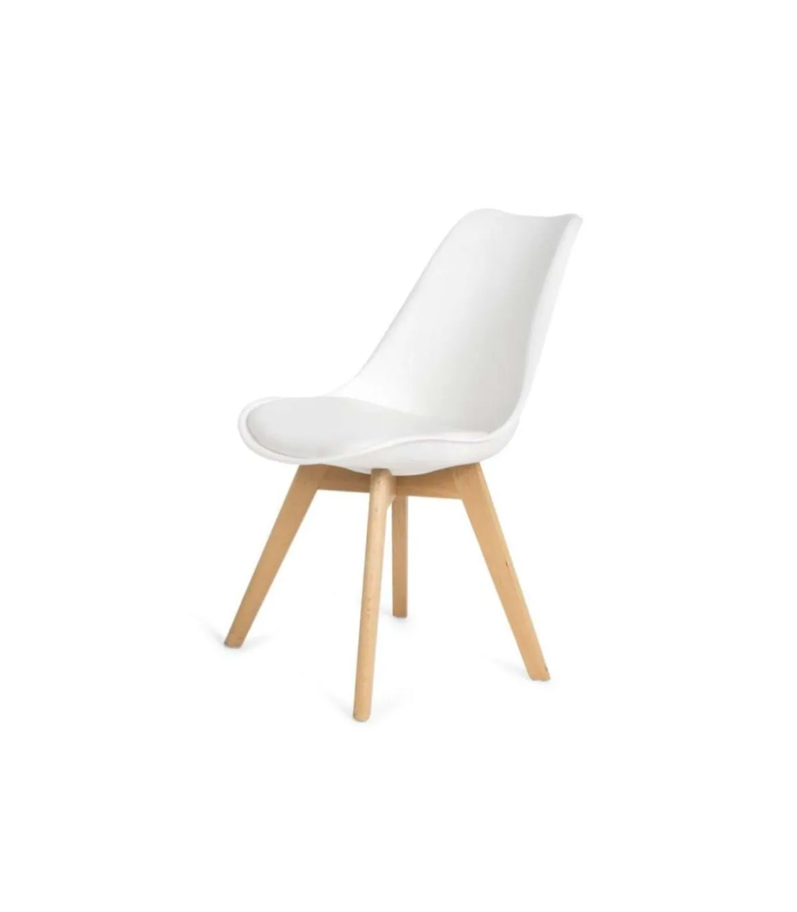 Pack 4 sillas Super Dereck en polipiel color blanco, 42 cm(ancho) 81 cm(altura) 46 cm(fondo)