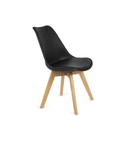 Pack 4 sillas Super Dereck en polipiel color negro 42 cm(ancho) 81 cm(altura) 46 cm(fondo)