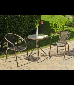 Pack 4 sillones terraza jardín Brasil-3 acero 78 cm(alto) 55 cm(ancho)64 cm(fondo)