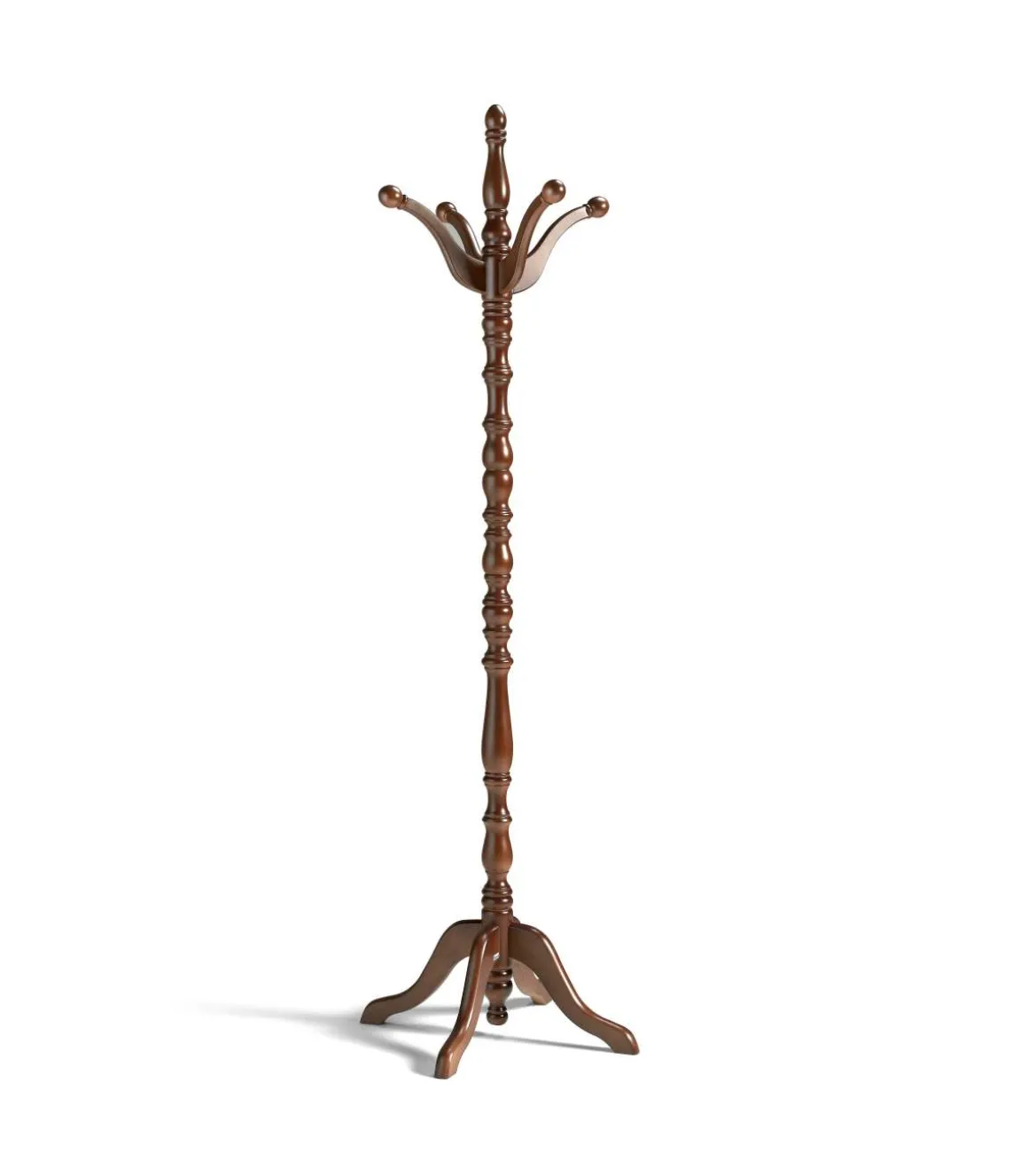Perchero mod. 445 clasico acabado lacado nogal, 182 cm(alto)44 cm(ancho)44 cm(largo)