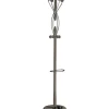 Perchero mod. 425 con paragüero herrajes cromo satinado lacado moka, 184 cm(alto)37 cm(ancho)37 cm(largo)