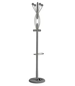 Perchero mod. 425 con paragüero herrajes cromo satinado lacado gris, 184 cm(alto)37 cm(ancho)37 cm(largo)