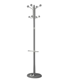 Perchero mod. 421 con paragüero herrajes en cromo satinado lacado gris, 180 cm(alto)37 cm(ancho)37 cm(largo)