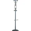 Perchero mod. 425 con paragüero herrajes cromo satinado lacado azul, 184 cm(alto)37 cm(ancho)37 cm(largo)