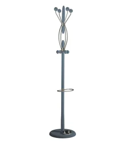 Perchero mod. 425 con paragüero herrajes cromo satinado lacado azul, 184 cm(alto)37 cm(ancho)37 cm(largo)