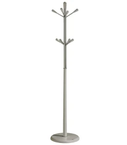 Perchero moderno mod. 414 herrajes cromo satinado lacado visón, 180 cm(alto)37 cm(ancho)37 cm(largo)