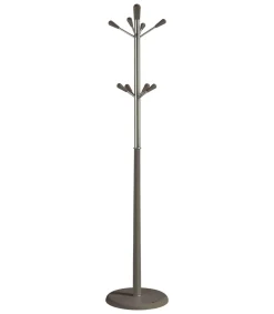 Perchero moderno mod. 414 herrajes cromo satinado lacado moka, 180 cm(alto)37 cm(ancho)37 cm(largo)