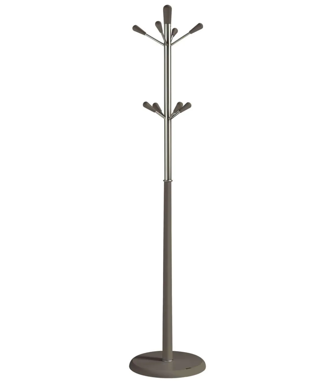 Perchero moderno mod. 414 herrajes cromo satinado lacado moka, 180 cm(alto)37 cm(ancho)37 cm(largo)