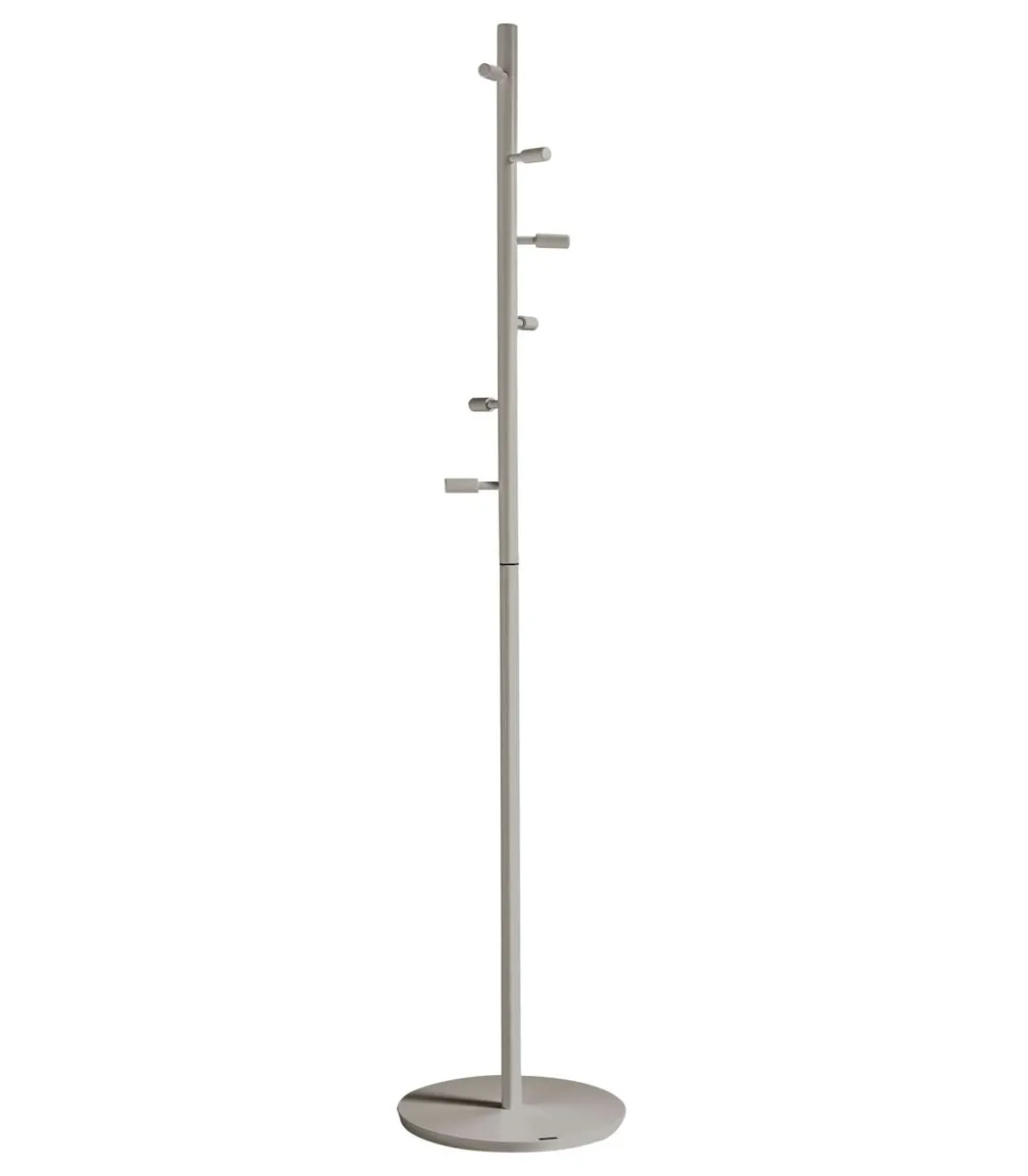Perchero moderno mod. 401 herrajes cromo satinado lacado visón, 185 cm(alto)35 cm(ancho)35 cm(largo)